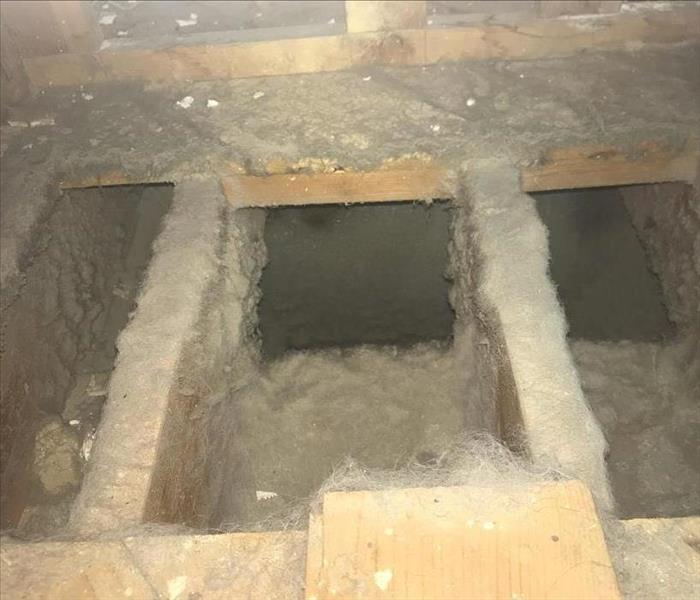 wood framing duct with dust collected